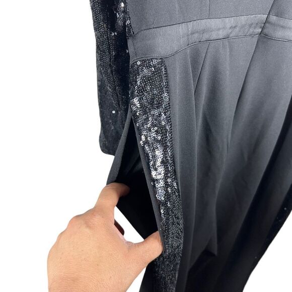 Venus Sparkly Black Sequin Jumpsuit - Picture 5 of 10